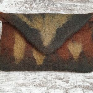 Wool Felt Clutch with Earthy Tones
